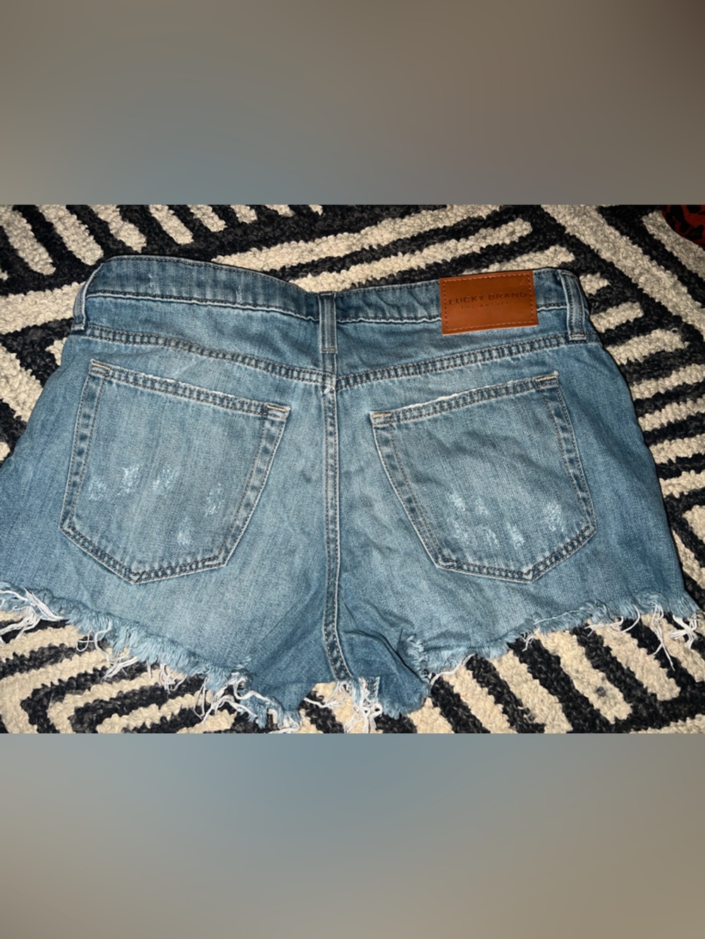 Lucky Brand Distressed Blue Denim Jean Shorts - Picture 4 of 4